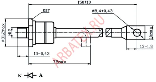 ДЧ251-200Х-12 диод фото 2